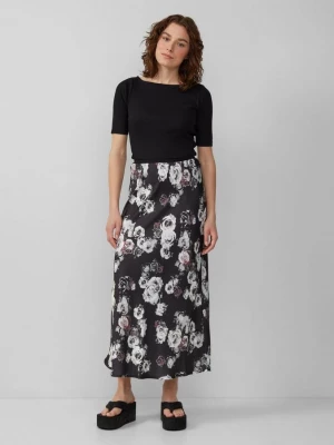 Foto van product Rok met all-over print in satijnlook QS zwart