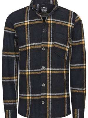 Foto van product Rusty Neal Overhemd mosterd / black denim / wit