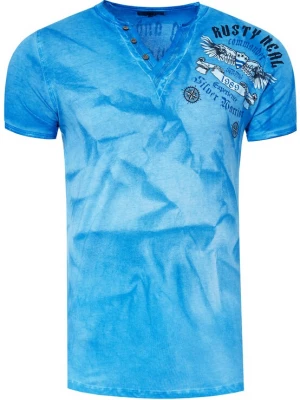 Foto van product Rusty Neal Shirt hemelsblauw / zwart / natuurwit
