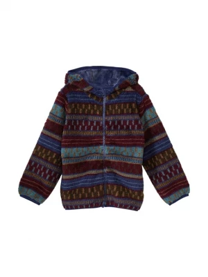 Foto van product s.Oliver Fleece jas navy / donkerbruin / mosterd / pastelgroen
