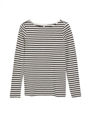 Foto van product s.Oliver Shirt donkerbruin / wit