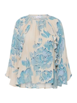 Foto van product SAINT TROPEZ Blouse 'PollyanaSZ' lichtbeige / lichtblauw