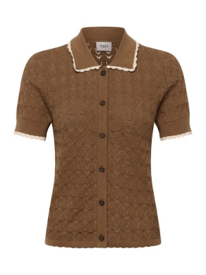 Foto van product SAINT TROPEZ Gebreid vest 'SZRonette' lichtbruin / wolwit