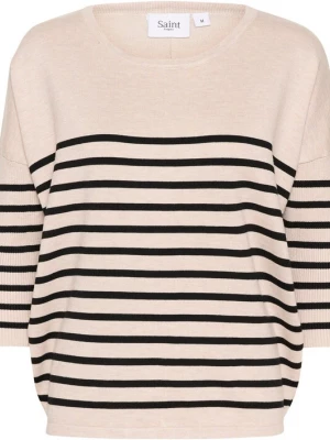 Foto van product SAINT TROPEZ Trui 'MilaSZ' beige gemêleerd / zwart