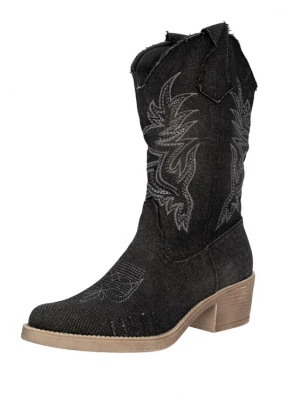 Foto van product Salinyang Cowboylaarzen grijs / black denim