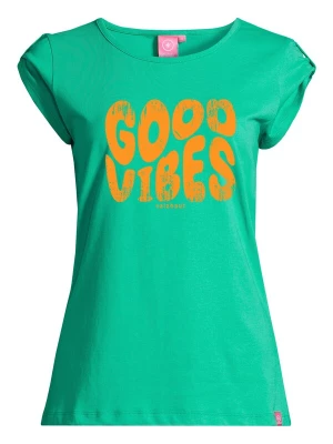 Foto van product salzhaut Shirt 'BIIKE - GOOD VIBES' mintgroen / oranje