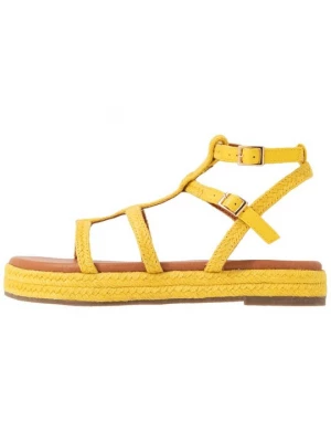Foto van product Sandalen met plateauzool Divine Factory geel