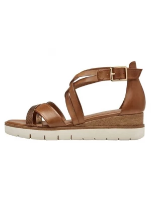 Foto van product Sandalen met sleehak Tamaris cognac