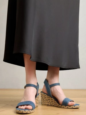 Foto van product Sandalen met sleehak Tamaris donkerblauw denim