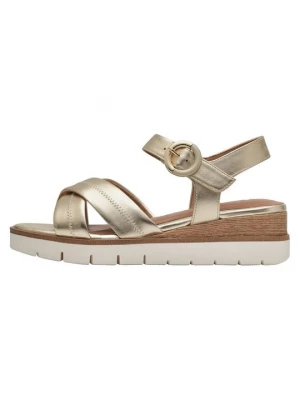 Foto van product Sandalen met sleehak Tamaris goudkleurig