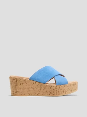 Foto van product Sandalen van leer met plateau s.Oliver blauw