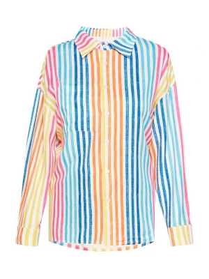 Foto van product SANIKA Blouse 'Fashion Look' lichtblauw / oranje / pink / wit