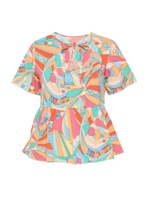 Foto van product SANIKA Blouse 'Fashion Look' turquoise / lichtblauw / oranje / rosa