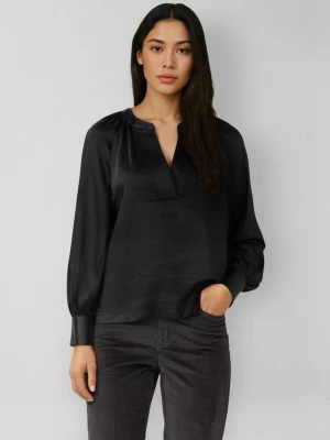 Foto van product Satijnen blouse met een diepe V-halslijn s.Oliver zwart