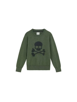 Foto van product Scalpers Trui 'Skull Intarsia' antraciet / kaki