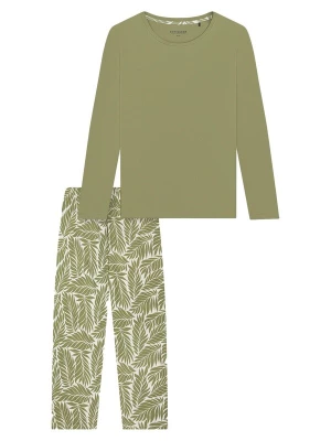 Foto van product SCHIESSER Pyjama 'Comfort Essentials' beige / groen / kaki