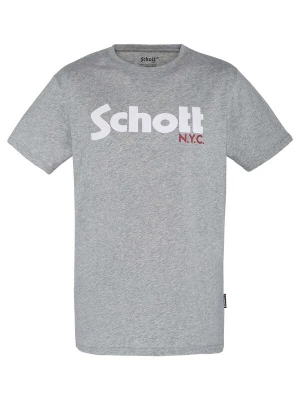 Foto van product Schott NYC Shirt grijs gemêleerd / rood / wit