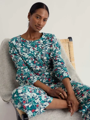 Foto van product Seasalt Cornwall Pyjama 'Tree Shadow' crème / cyaan blauw / donkergroen / rood