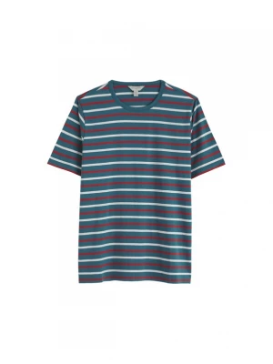 Foto van product Seasalt Cornwall Shirt 'Seven Seas Sailor' cyaan blauw / kersrood / wit
