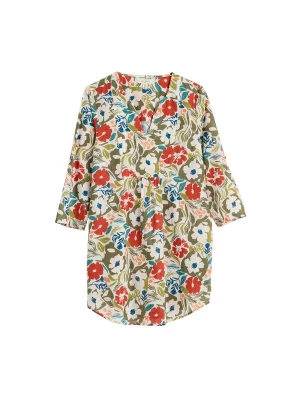 Foto van product Seasalt Cornwall Tuniek 'Op Art' olijfgroen / petrol / rood / wit
