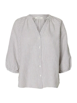 Foto van product SELECTED Blouse 'SLFCLEO-ALBERTA' taupe / wit