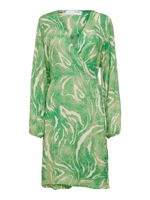 Foto van product SELECTED Jurk 'Fiola' crème / smaragd / pastelgroen