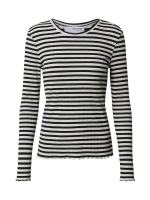 Foto van product SELECTED Shirt 'SLFAnna' zwart / wit