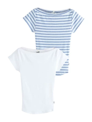 Foto van product self. Shirt blauw / donkerbruin / wit