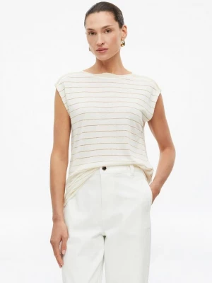 Foto van product Semi-transparant T-shirt met glittergaren s.Oliver crème