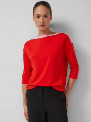 Foto van product Shirt van viscose in een ontspannen pasvorm met een boothals en contrasterende details s.Oliver rood