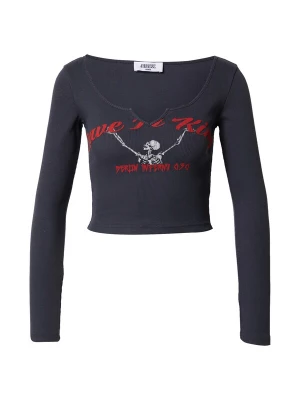 Foto van product SHYX Shirt 'Jocelyn' antraciet / rood / wit