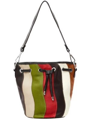 Foto van product Sidona Schoudertas beige / nachtblauw / chocoladebruin / mauve