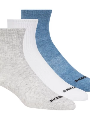 Foto van product Skechers 3 Pack Boys' Crew Cottonsokken CM Grijs / Blauw, Maat Medium