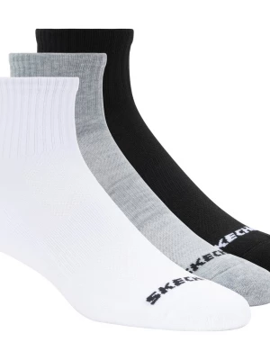 Foto van product Skechers 3 Pack Quarter Crew Sportsokken CM Zwart / Wit / Grijs, Maat Large