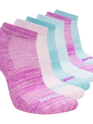 Foto van product Skechers 6 Pack Girls' Low Cut Color Stripesokken CM Purper / Teal, Maat Small