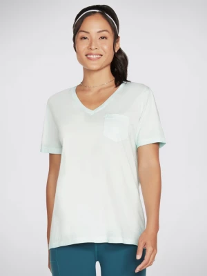 Foto van product Skechers Diamond Wash Hatha V-Neck Pocket T-shirt CM Aqua