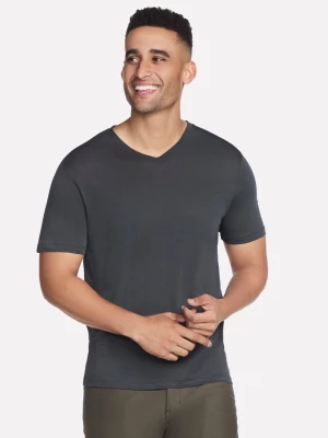 Foto van product Skechers GO DRI Pima Signature V-Neck Top CM Bruin, Maat Small