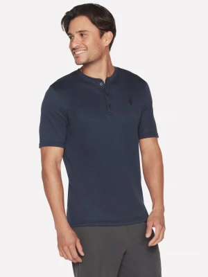 Foto van product Skechers GOKNIT Pique short Sleeve Henley Top CM Marine, Maat Small