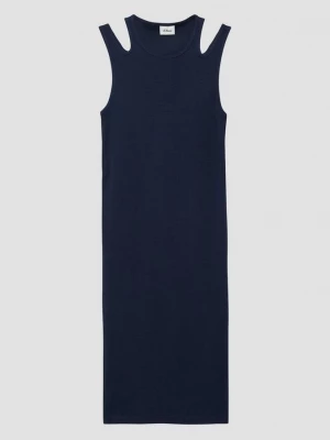 Foto van product Slim fit jurk van ribstof met cut-outs s.Oliver blauw