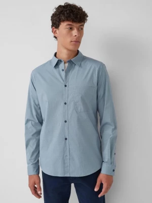 Foto van product Slim fit: katoenen overhemd met fijn patroon en Kent-kraag s.Oliver blauw