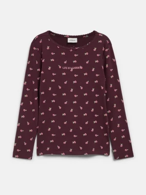 Foto van product Slim fit T-shirt met lange mouwen en borduursel s.Oliver rood