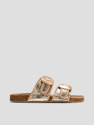 Foto van product Slippers van leer met studs s.Oliver goud