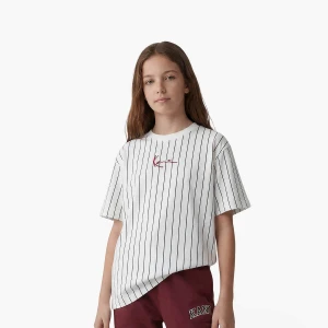 Foto van product Small Signature Essential Pinstripe Tee Junior Karl Kani wit