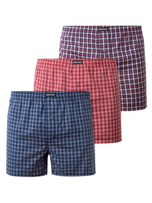 Foto van product SNOCKS Boxershorts blauw / lichtrood / wit