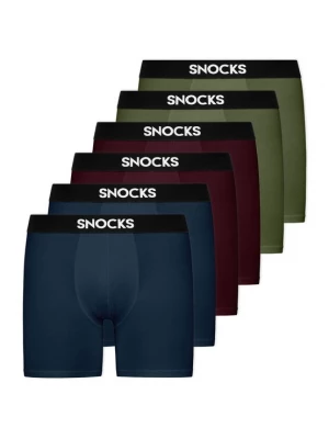 Foto van product SNOCKS Boxershorts donkerblauw / olijfgroen / bourgogne / zwart / wit