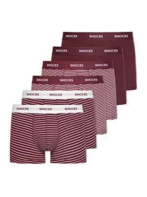 Foto van product SNOCKS Boxershorts lichtgrijs / robijnrood / wit