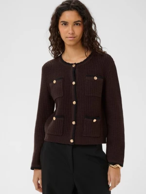 Foto van product SOAKED IN LUXURY Gebreid vest 'SLNobilo' chocoladebruin