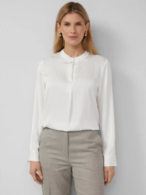 Foto van product Soepel vallende blouse met lange mouwen, opstaande kraag en sierknoop s.Oliver crème