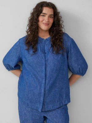 Foto van product Soepel vallende blouse van linnenmix met gerimpelde details s.Oliver blauw