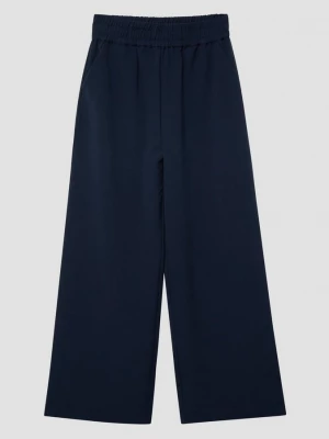 Foto van product Soepel vallende broek met elastische tailleband en wijde pijpen s.Oliver blauw